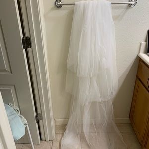 Three tier wedding veil with comb
